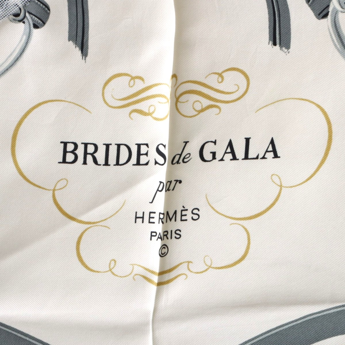 Carré 90 BRIDES de GALA Patterned Scarf Light Blue/White
