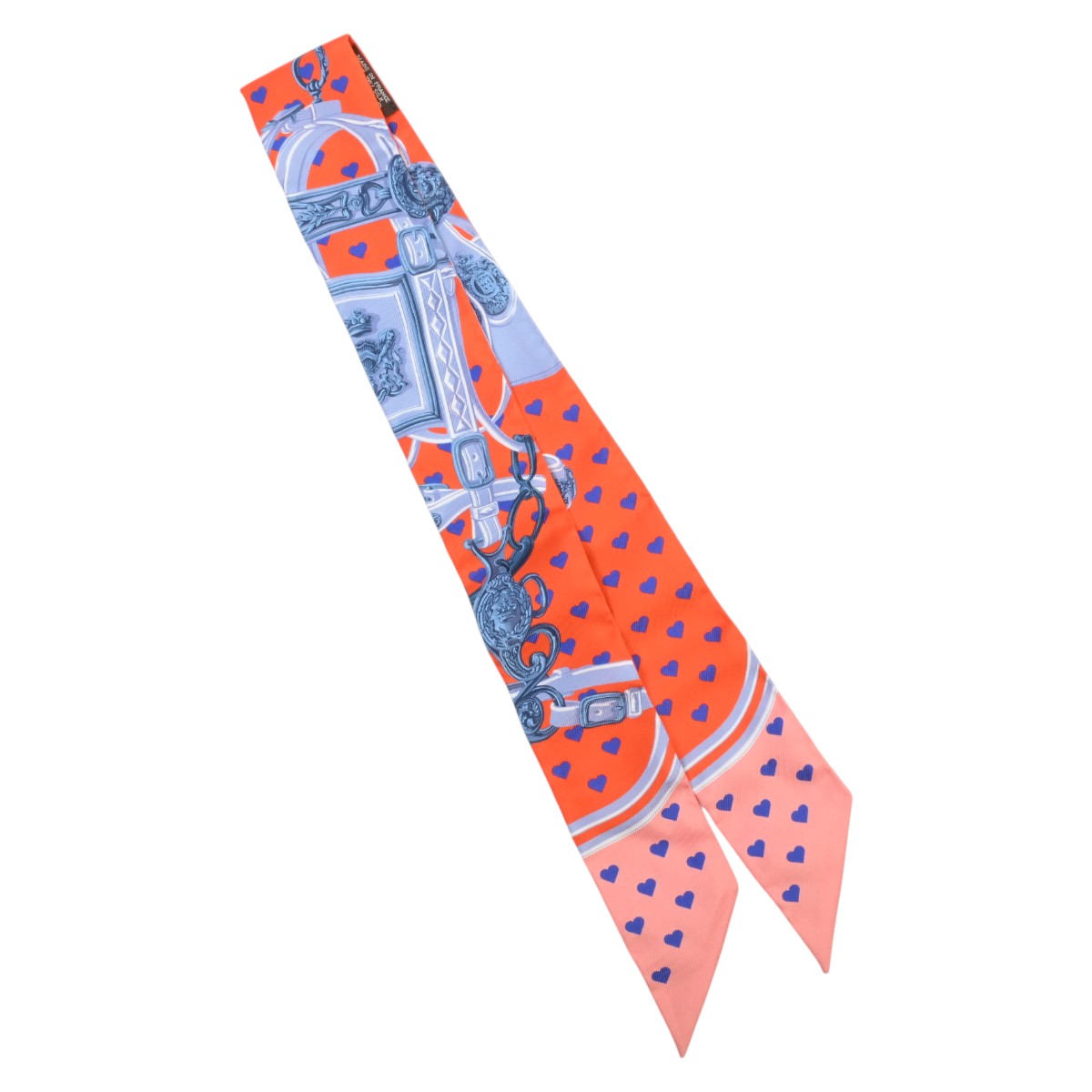 Brides de Gala Love Pattern Twilly Orange/Blue/Salmon Pink