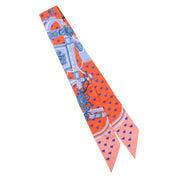 Brides de Gala Love Pattern Twilly Orange/Blue/Salmon Pink