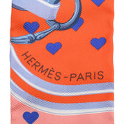 Brides de Gala Love Pattern Twilly Orange/Blue/Salmon Pink