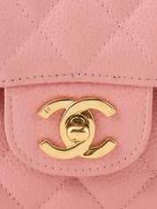 2004 Caviar Skin Classic Flap Chain Bag 25cm Pink