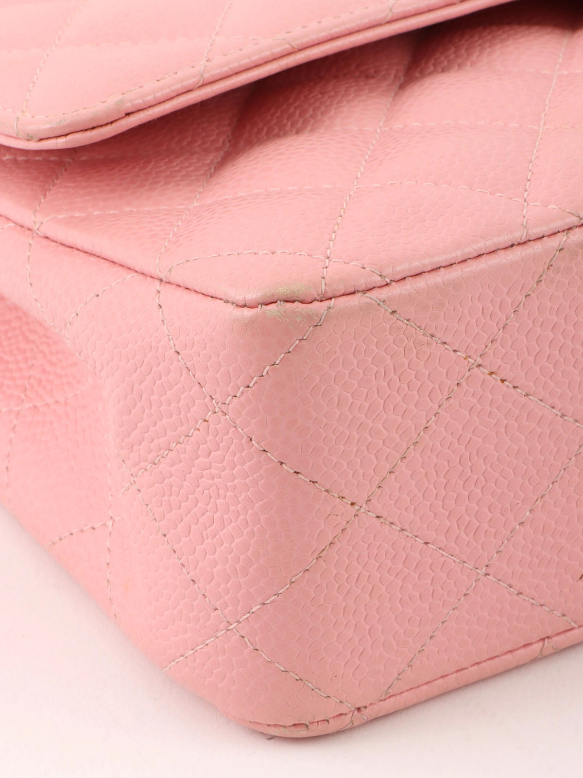 2004 Caviar Skin Classic Flap Chain Bag 25cm Pink