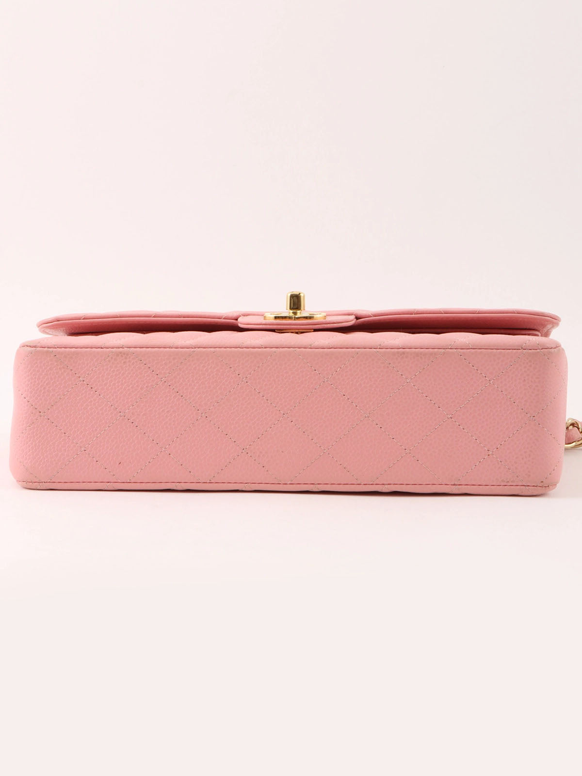2004 Caviar Skin Classic Flap Chain Bag 25cm Pink
