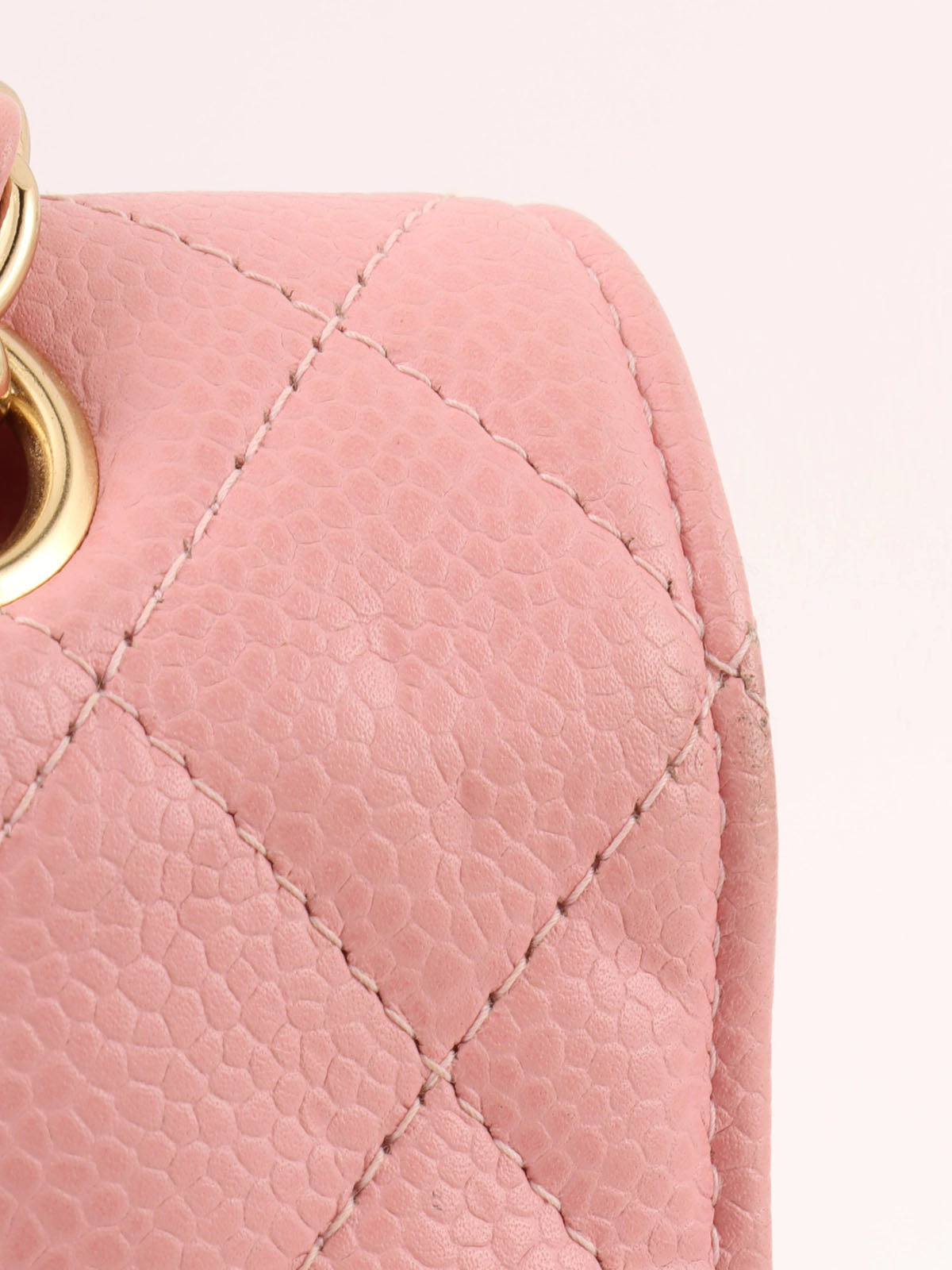 2004 Caviar Skin Classic Flap Chain Bag 25cm Pink