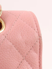 2004 Caviar Skin Classic Flap Chain Bag 25cm Pink