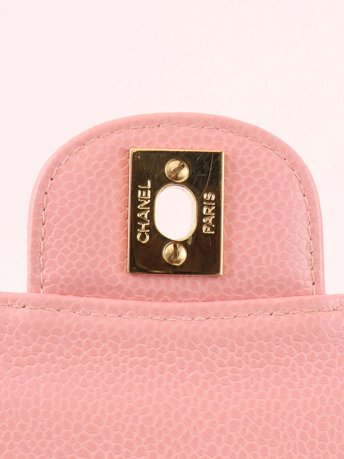 2004 Caviar Skin Classic Flap Chain Bag 25cm Pink