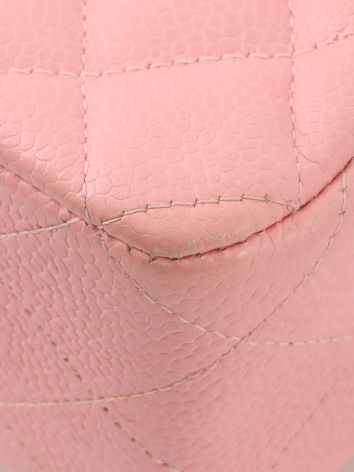 2004 Caviar Skin Classic Flap Chain Bag 25cm Pink
