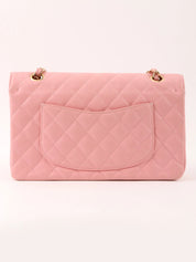 2004 Caviar Skin Classic Flap Chain Bag 25cm Pink