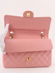 2004 Caviar Skin Classic Flap Chain Bag 25cm Pink