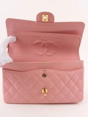 2004 Caviar Skin Classic Flap Chain Bag 25cm Pink