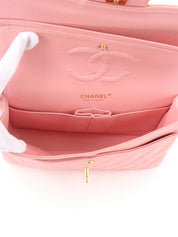 2004 Caviar Skin Classic Flap Chain Bag 25cm Pink