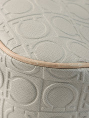 Gancini pattern shoulder bag in gray/beige