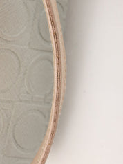 Gancini pattern shoulder bag in gray/beige