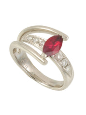 プラチナルビーダイヤモンドリング レッド/シルバー