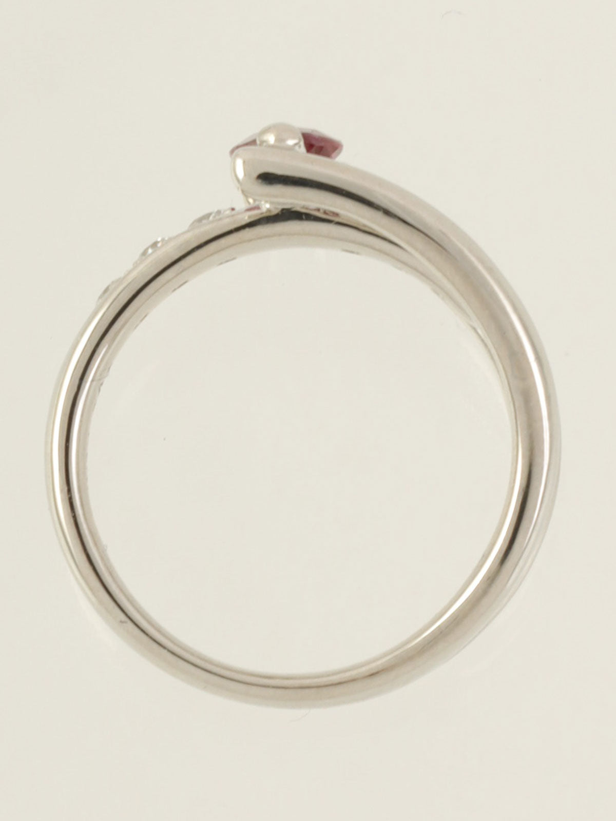 プラチナルビーダイヤモンドリング レッド/シルバー