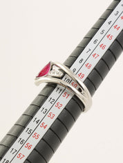 プラチナルビーダイヤモンドリング レッド/シルバー