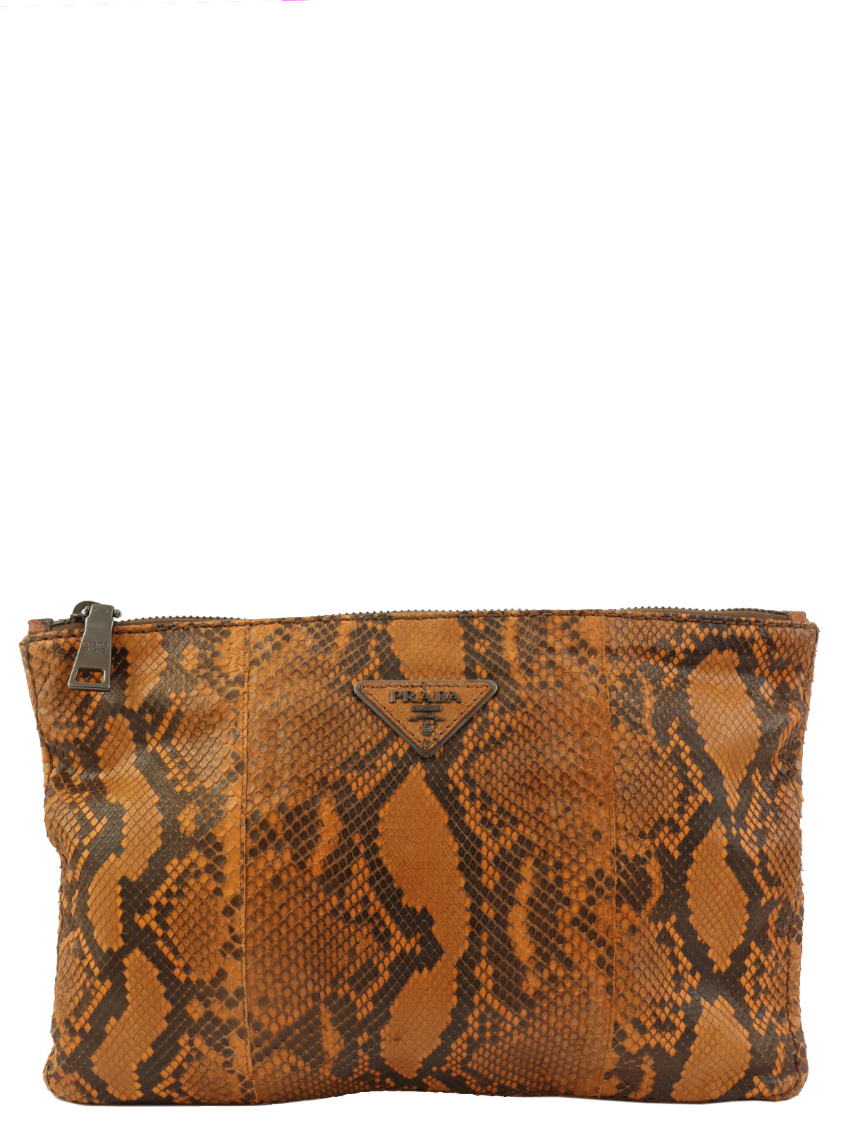 Python logo plate clutch bag in orange