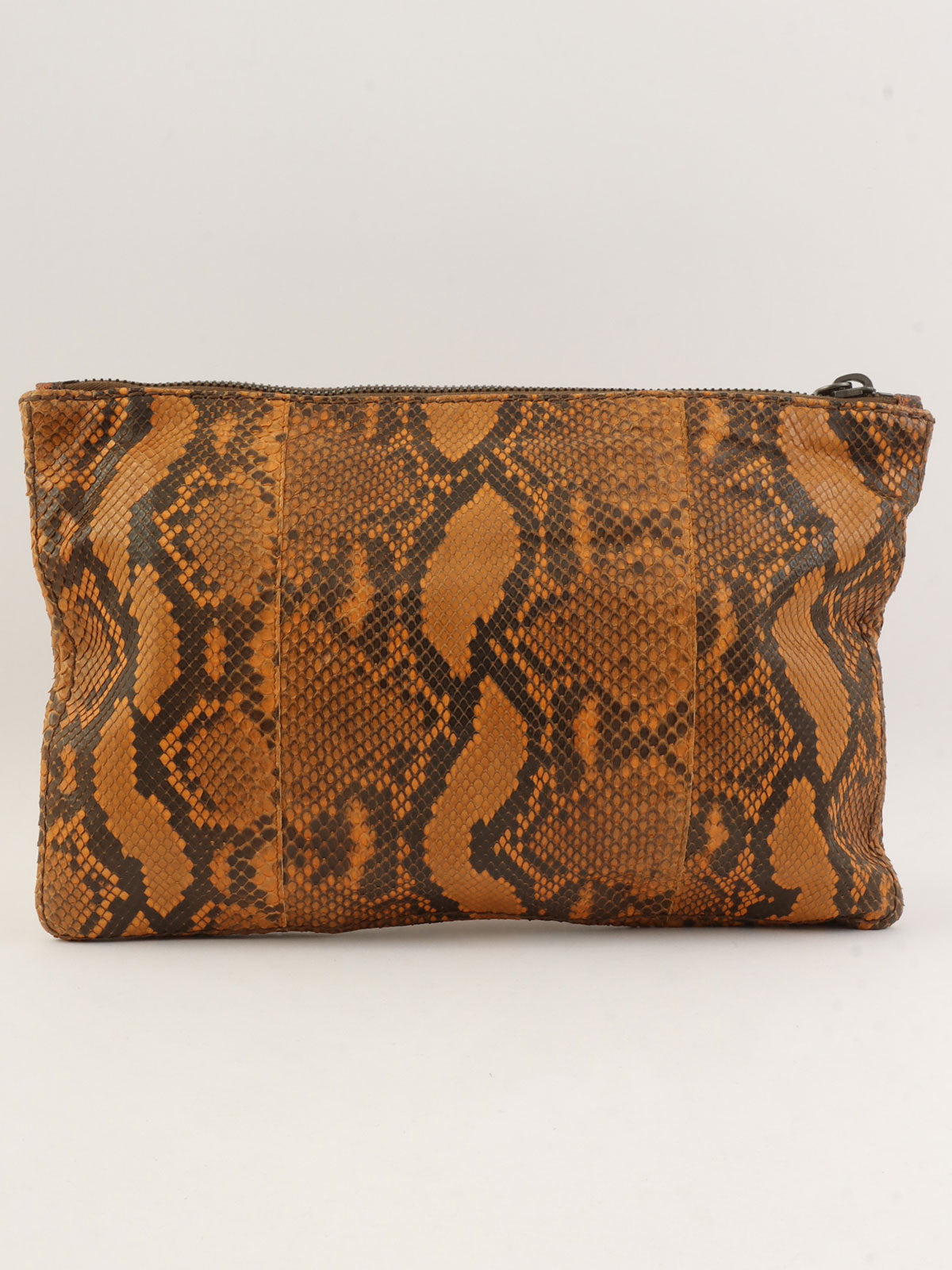 Python logo plate clutch bag in orange