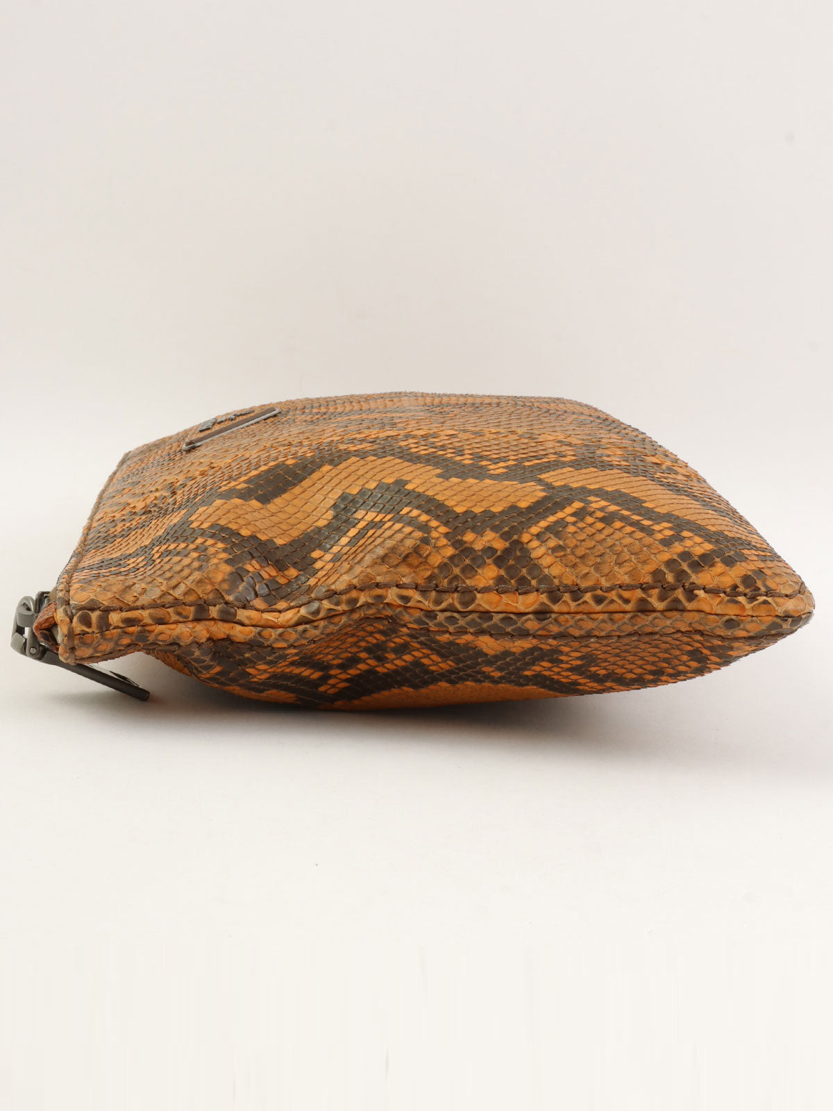 Python logo plate clutch bag in orange