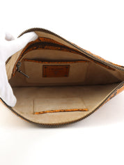 Python logo plate clutch bag in orange