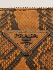 Python logo plate clutch bag in orange
