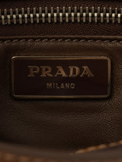 赭色镶钻水钻Logo铭牌手拿包