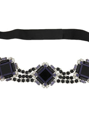 Crystal Design Belt Black/Purple