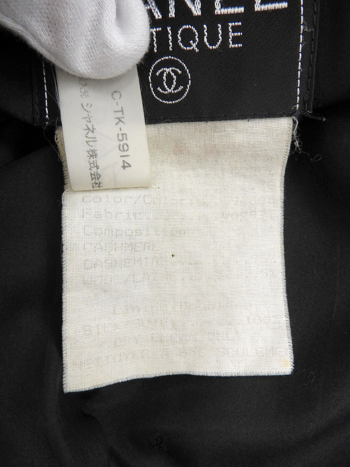 カシミアCCマークボタンダブルブレストロングコート ブラック