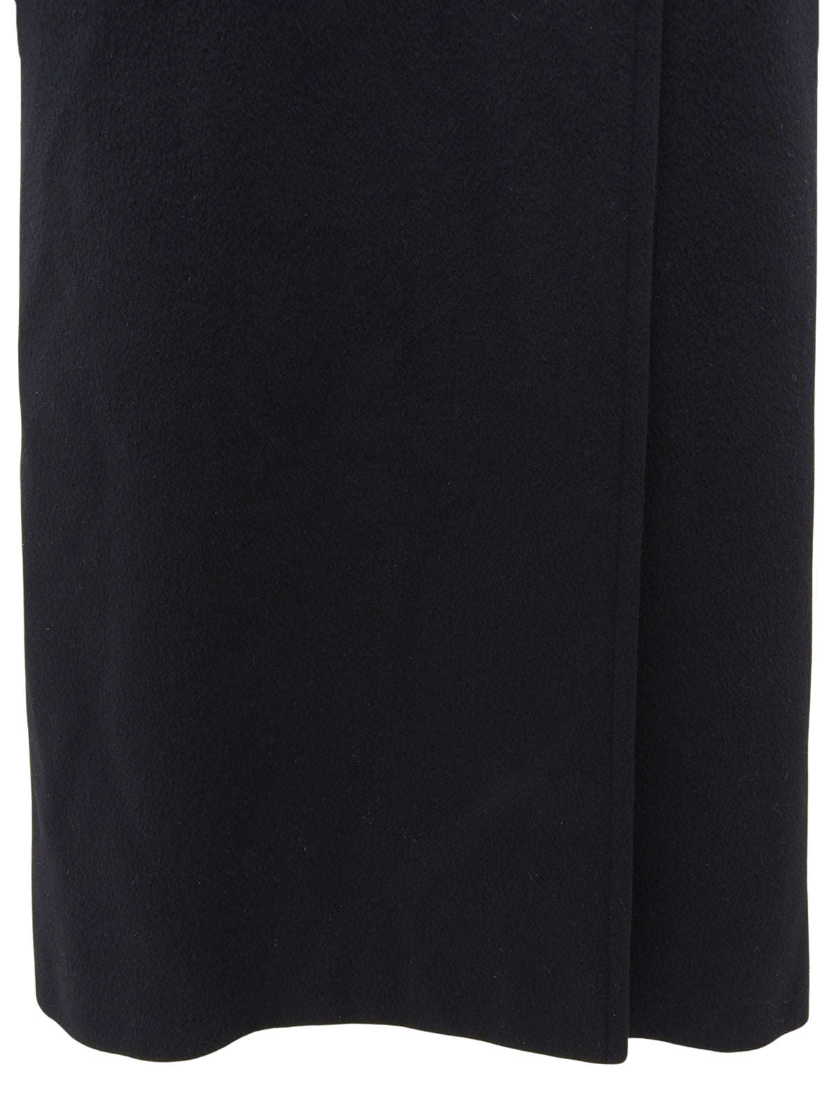 カシミアCCマークボタンダブルブレストロングコート ブラック