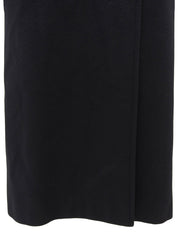 カシミアCCマークボタンダブルブレストロングコート ブラック