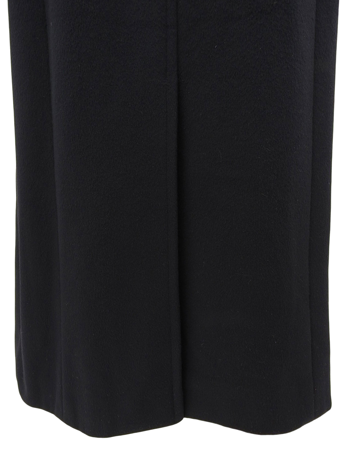 カシミアCCマークボタンダブルブレストロングコート ブラック