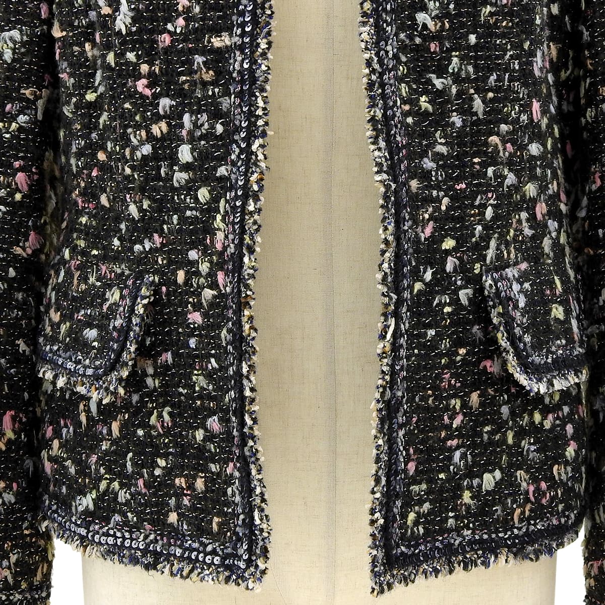 2004 Tweed CC Mark Button Jacket #36 Navy/Multi