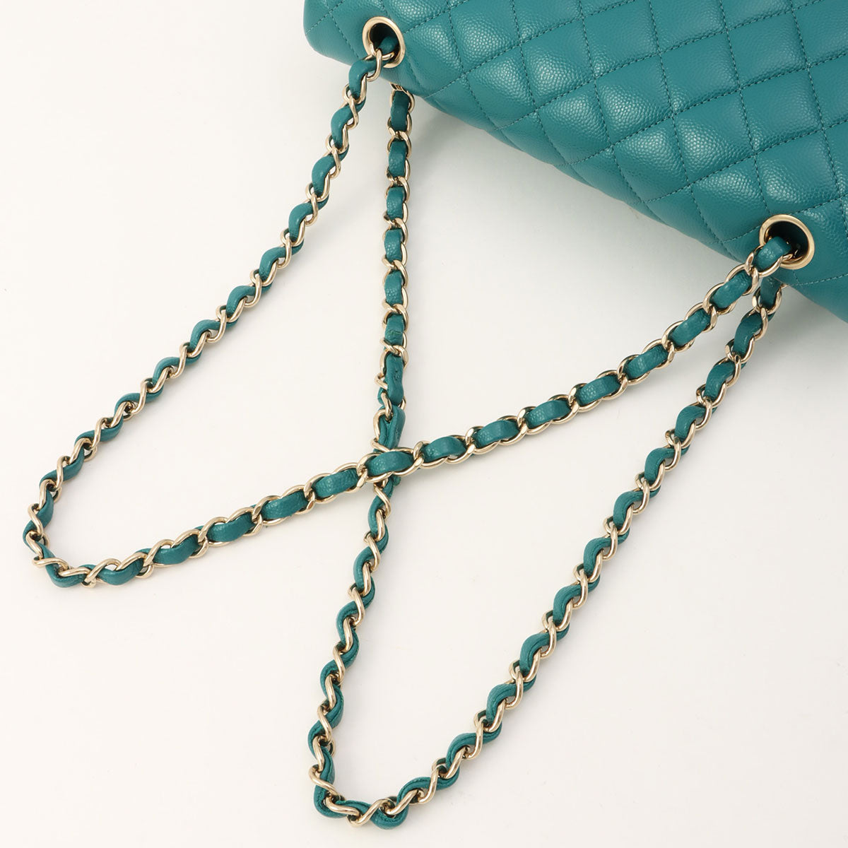 2021 Caviar Skin Classic Flap Chain Bag 25cm Green