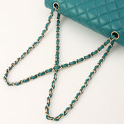 2021 Caviar Skin Classic Flap Chain Bag 25cm Green