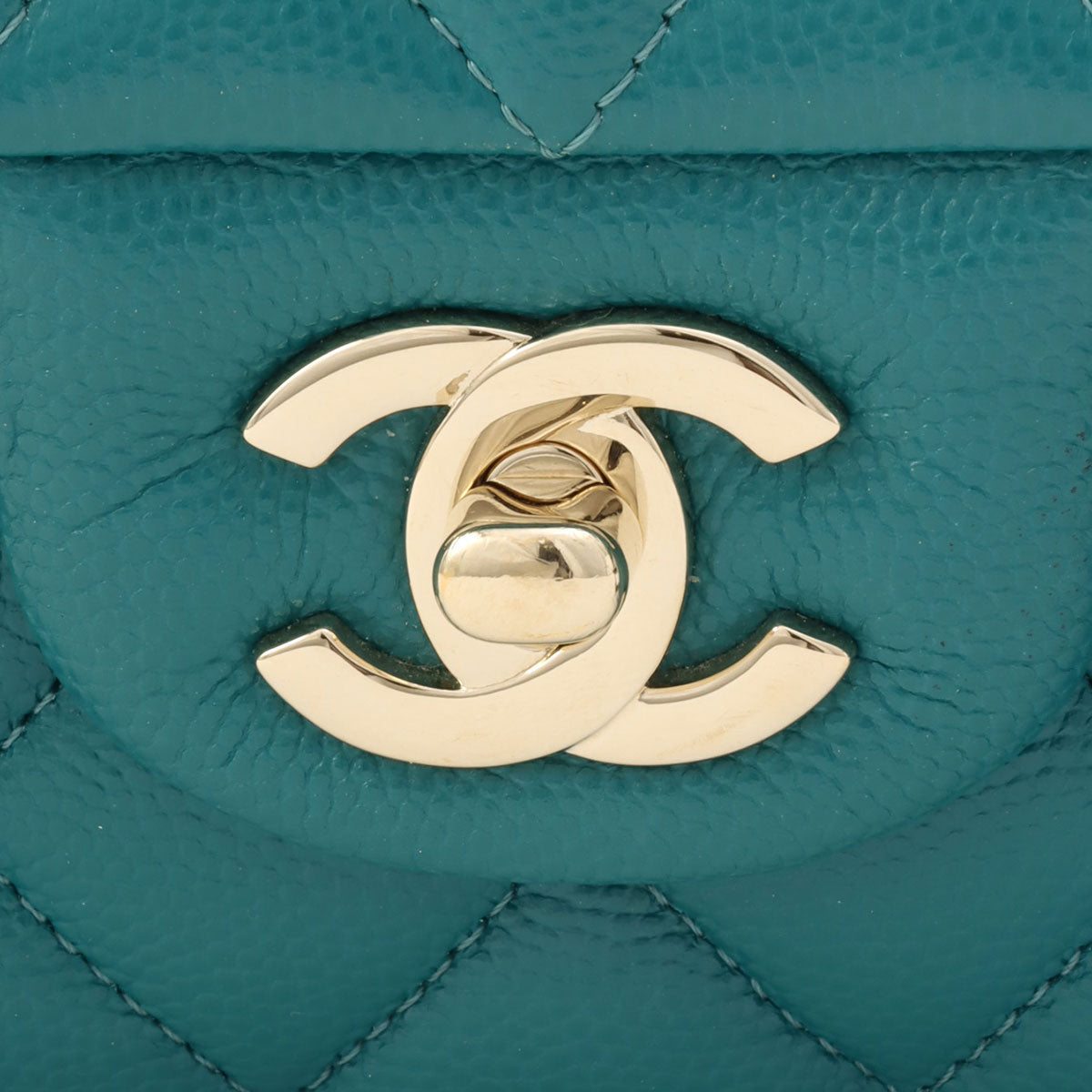 2021 Caviar Skin Classic Flap Chain Bag 25cm Green