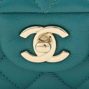 2021 Caviar Skin Classic Flap Chain Bag 25cm Green