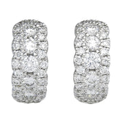 18K Diamond Mini Hoop Earrings Silver