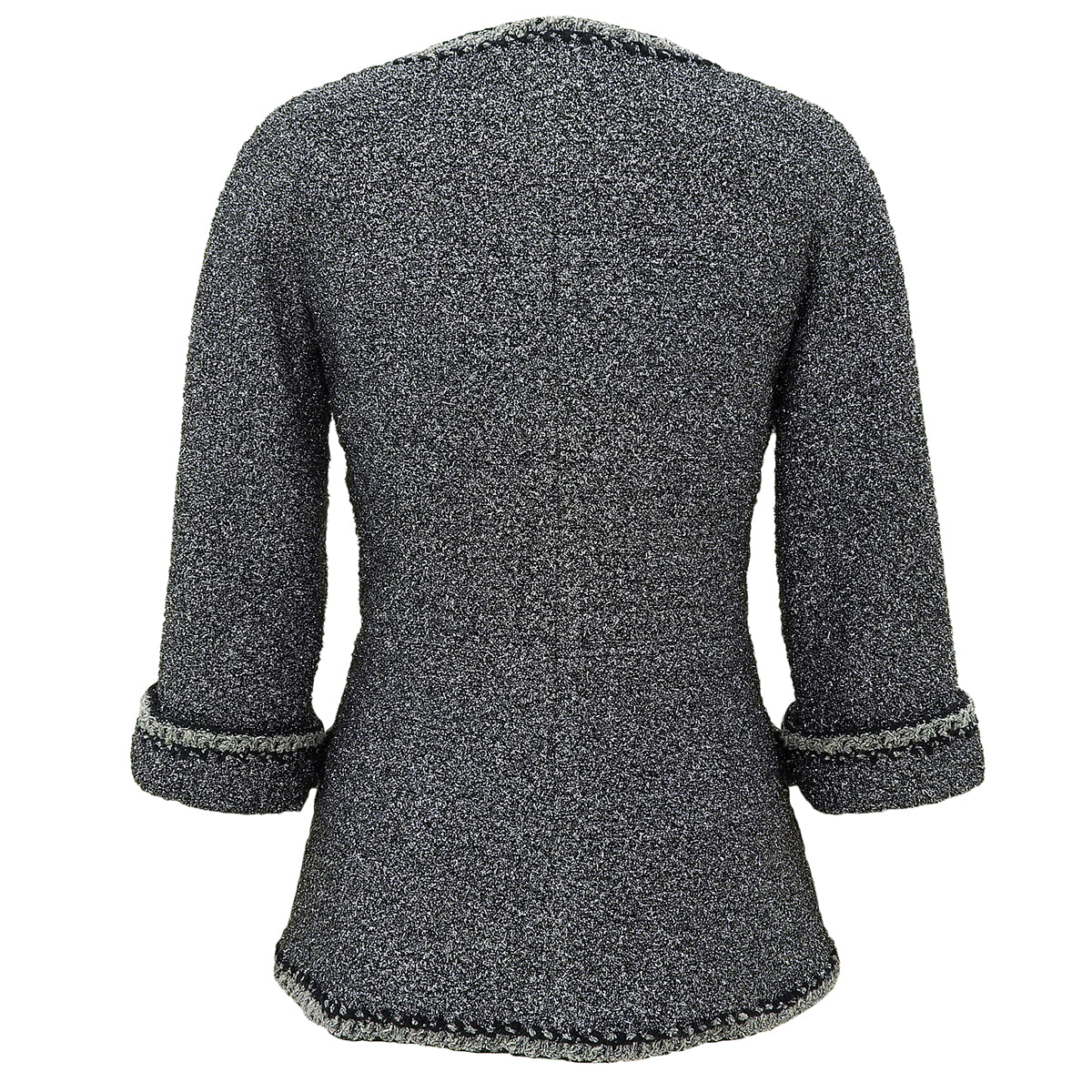 Lame Tweed Double-Breasted Jacket #34 Silver/Black