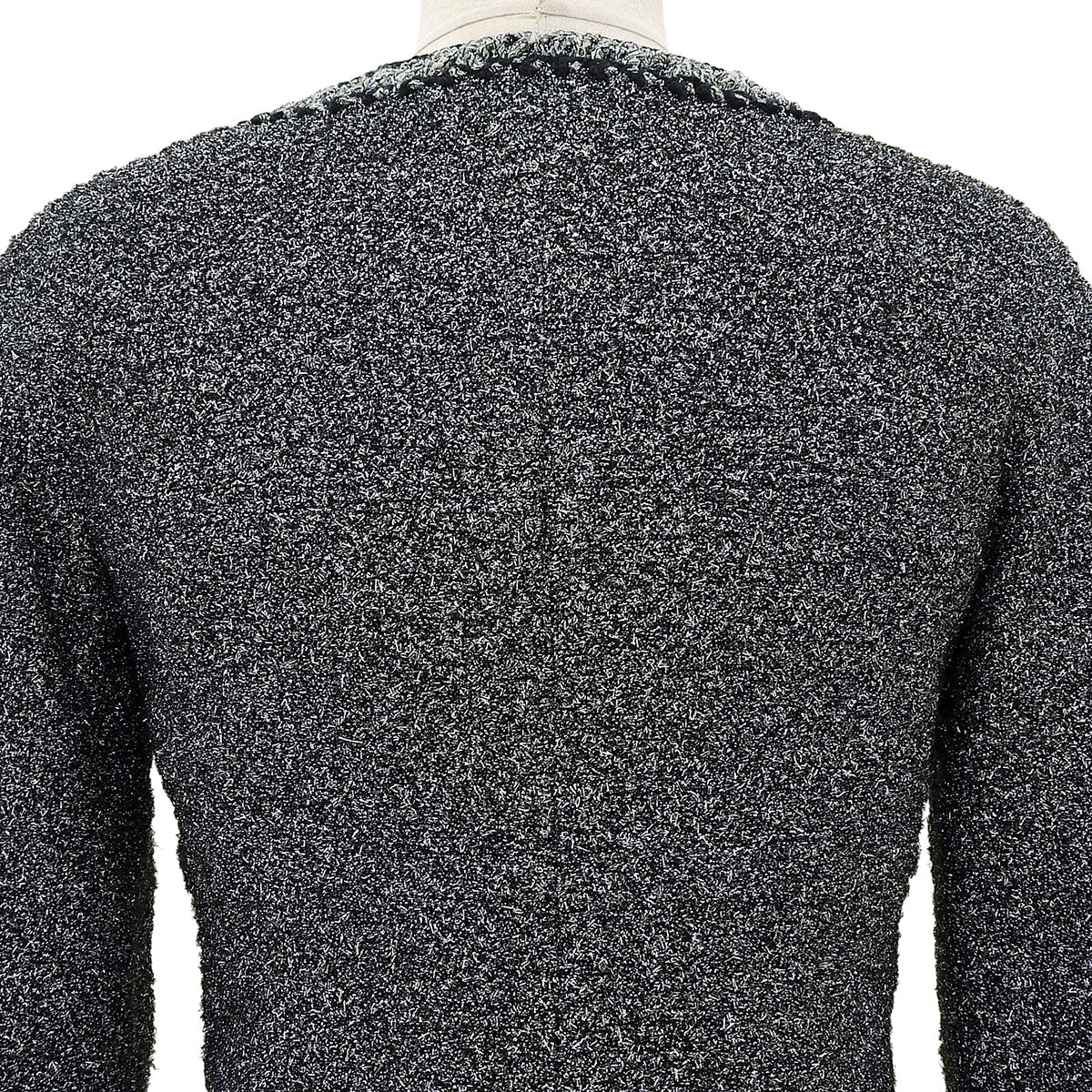 Lame Tweed Double-Breasted Jacket #34 Silver/Black