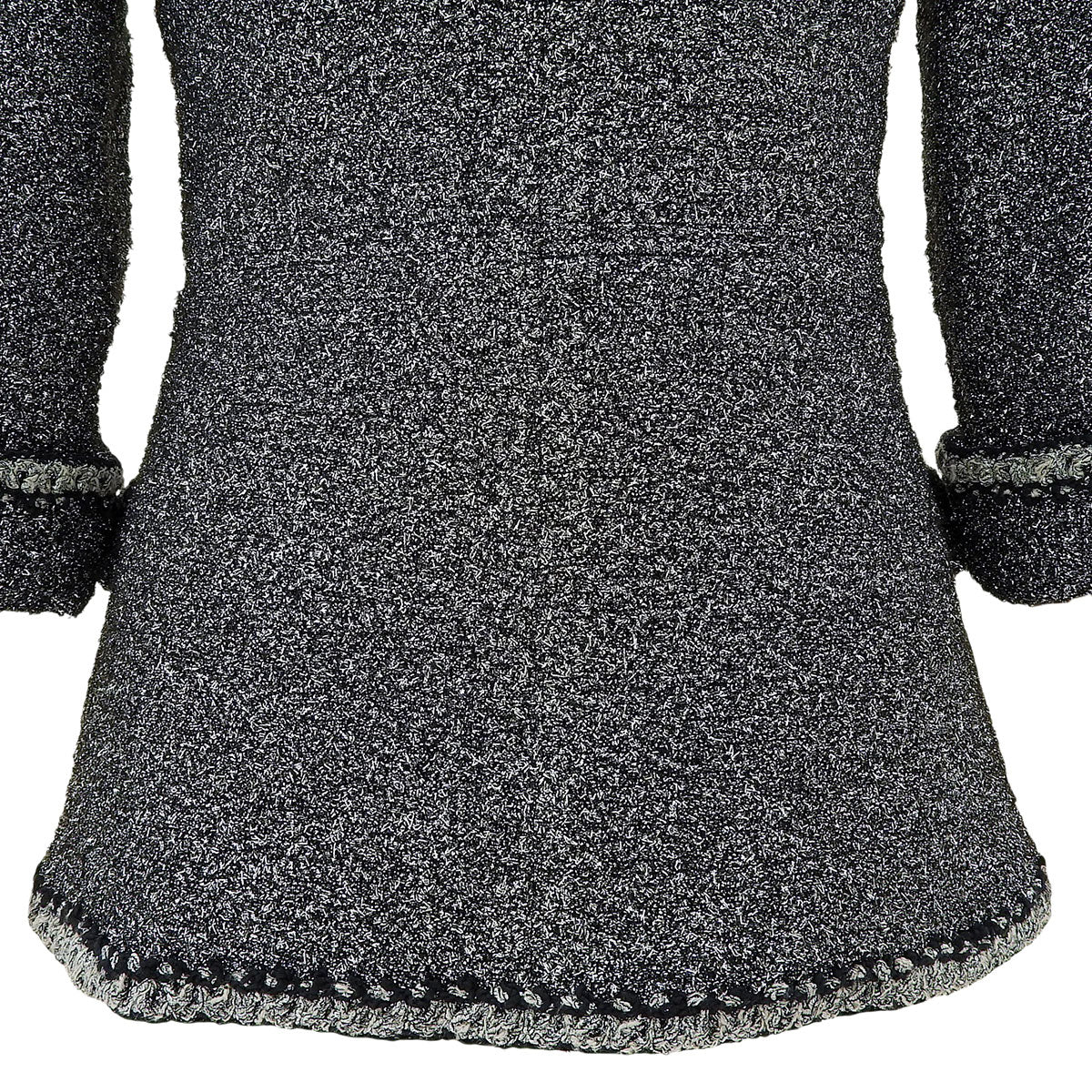 Lame Tweed Double-Breasted Jacket #34 Silver/Black