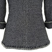 Lame Tweed Double-Breasted Jacket #34 Silver/Black