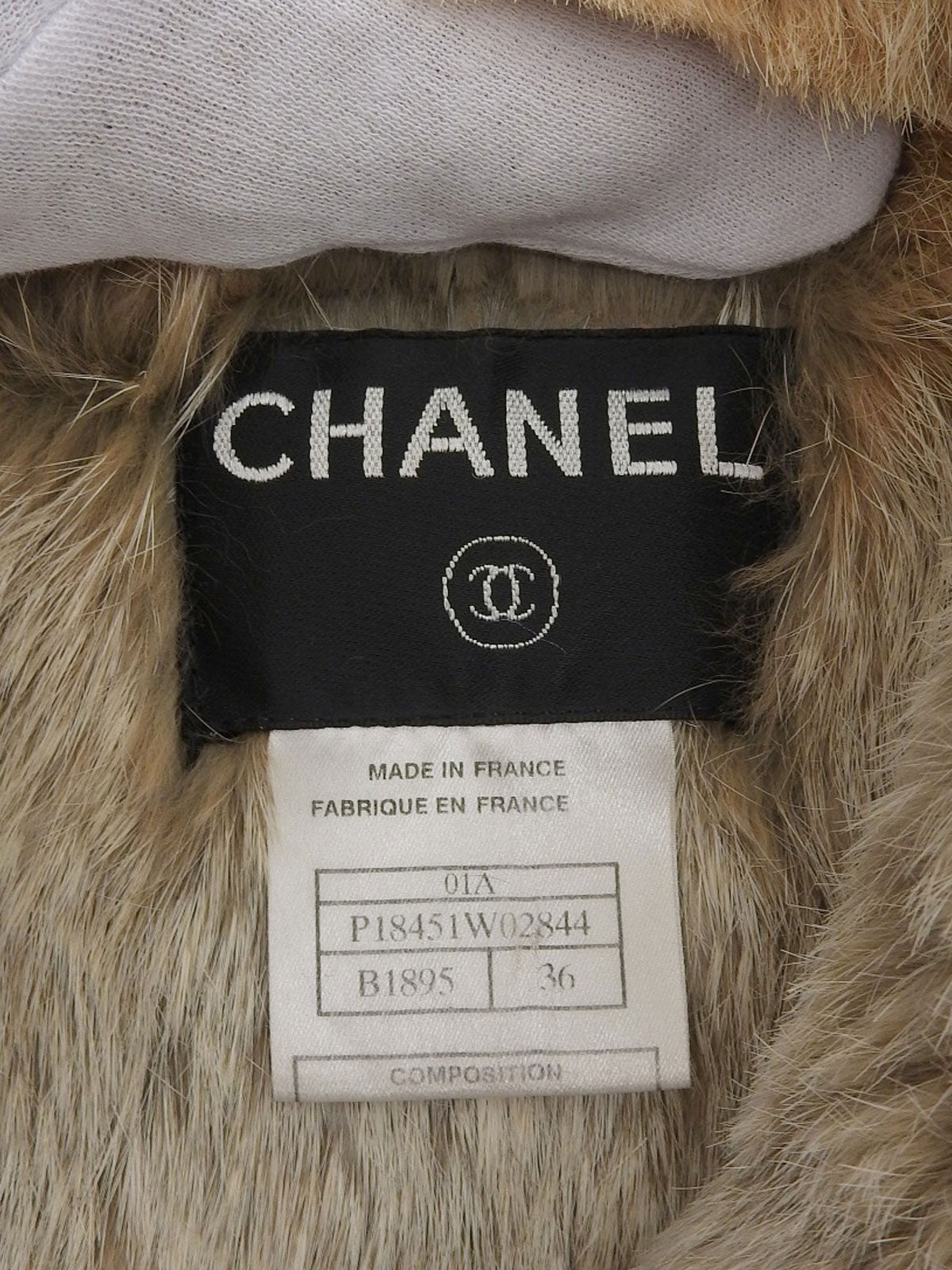 2001年製 ウールラパンファーCCマークボタンコート #36 グレー/ベージュ