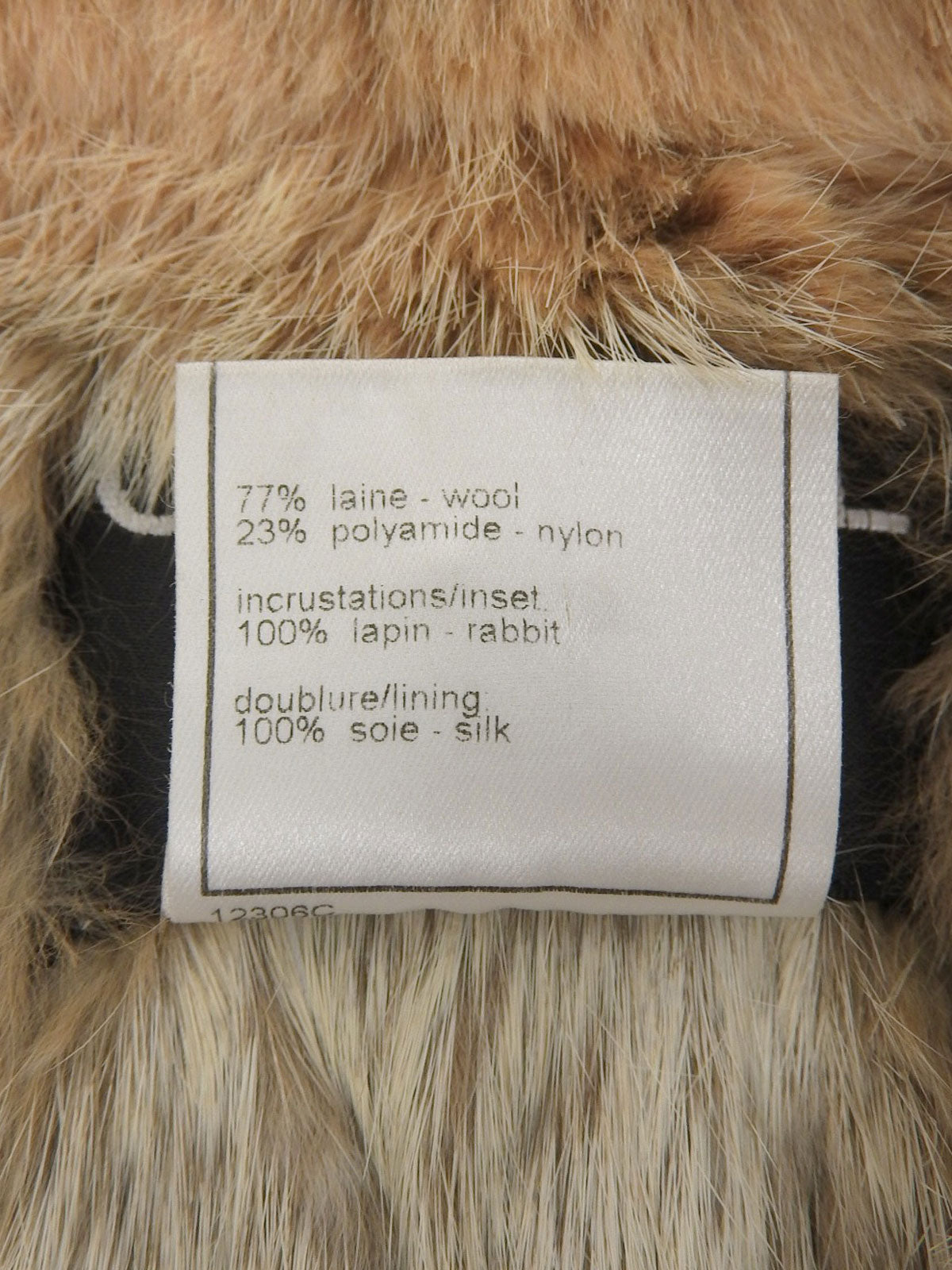 2001年製 ウールラパンファーCCマークボタンコート #36 グレー/ベージュ