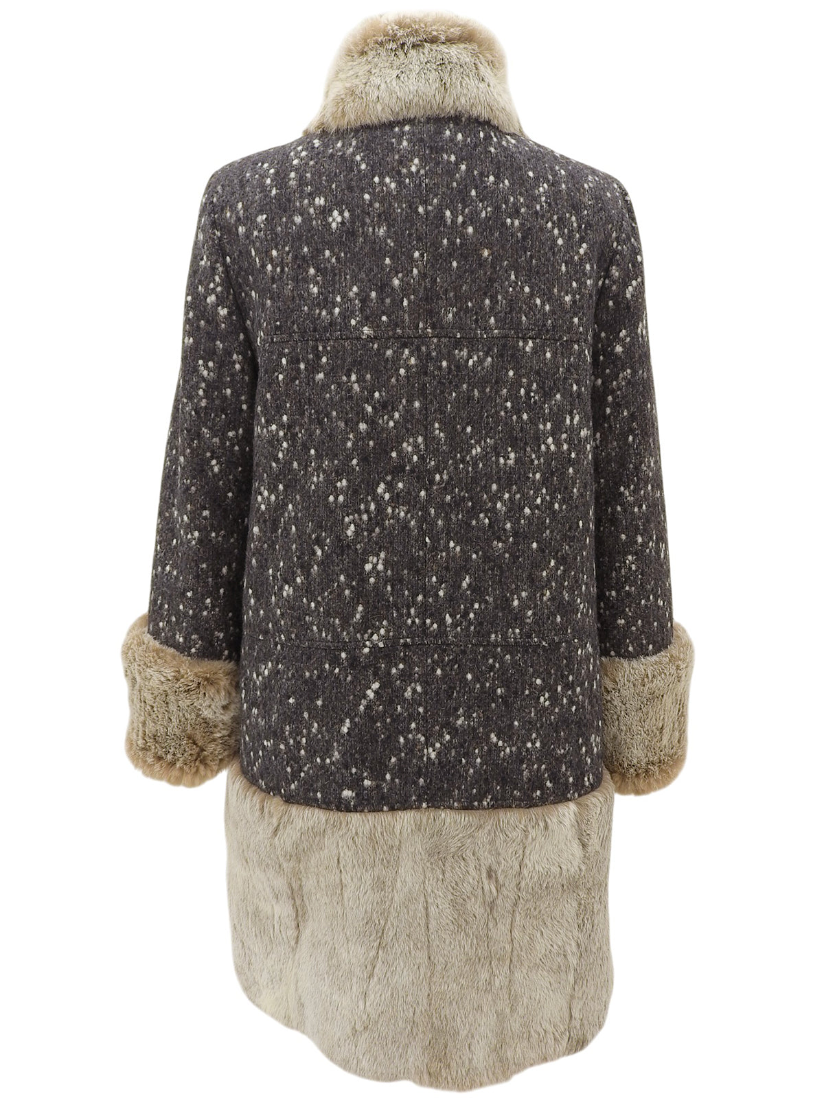 2001年製 ウールラパンファーCCマークボタンコート #36 グレー/ベージュ