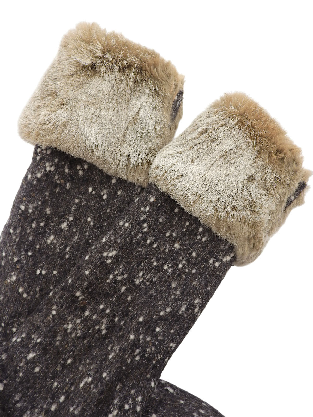 2001年製 ウールラパンファーCCマークボタンコート #36 グレー/ベージュ