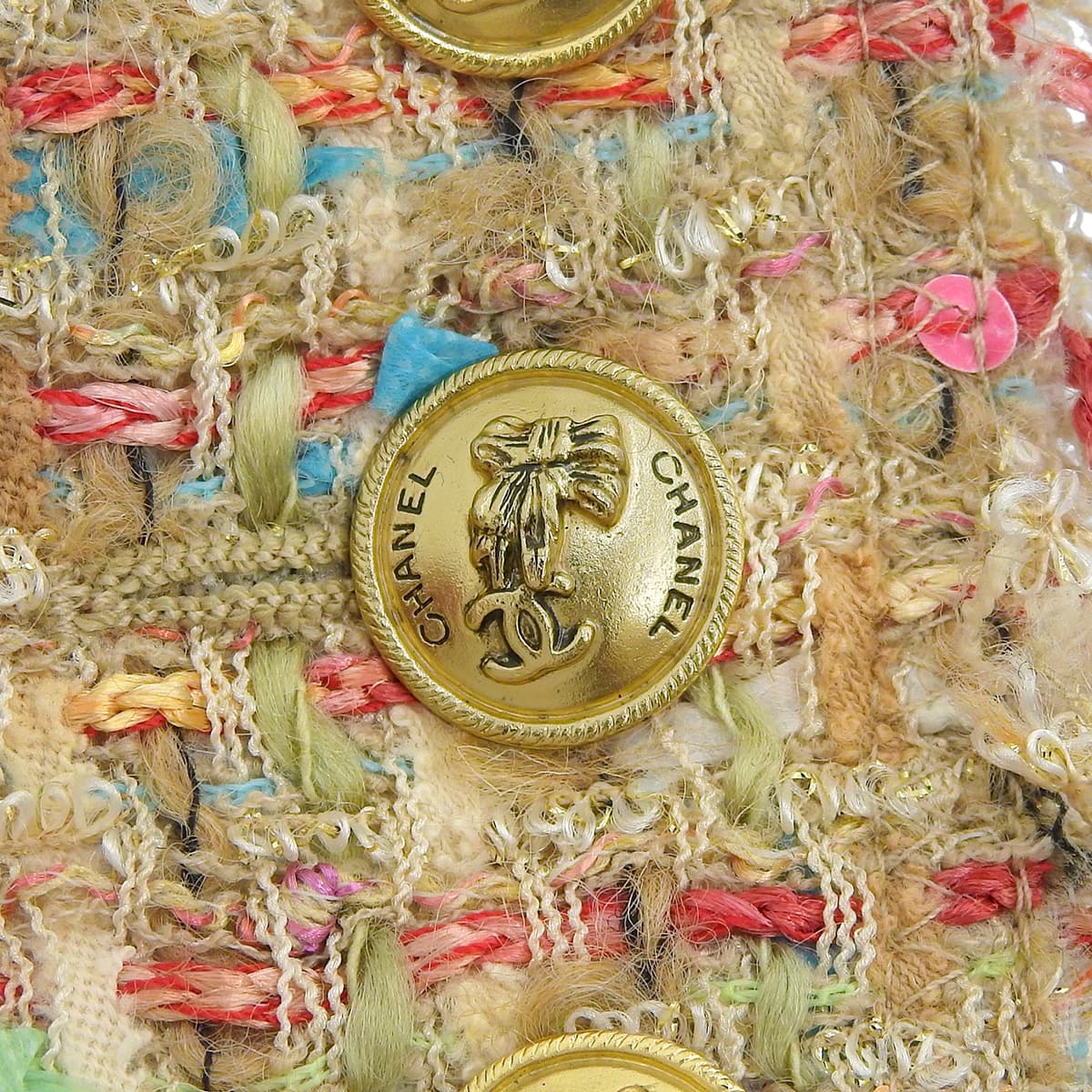 2004 Tweed Logo Button Set Up #42 Beige/Multi