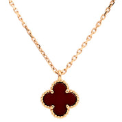 18K Sweet Alhambra Necklace Yellow Gold/Red