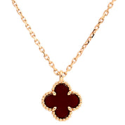 18K Sweet Alhambra Necklace Yellow Gold/Red
