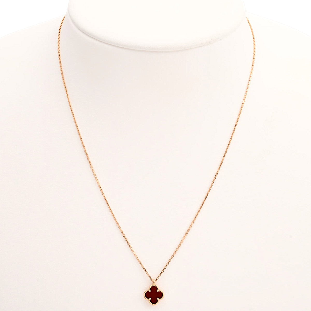18K Sweet Alhambra Necklace Yellow Gold/Red