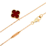 18K Sweet Alhambra Necklace Yellow Gold/Red